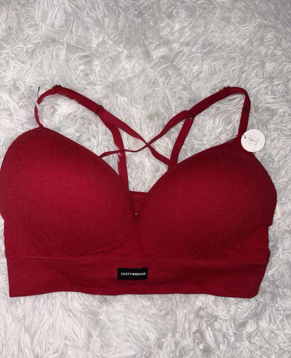 Lucky Brand XL Red Padded Soft Lounge bra. New W/tags. Comfortable!